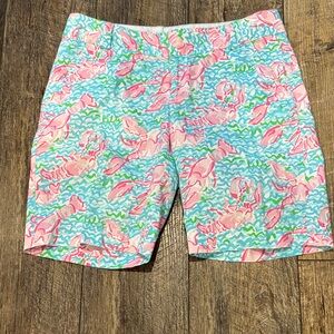 Lilly Pulitzer Chipper 10” Bermuda Shorts in Spa Blue Lobstah Roll Sz 6